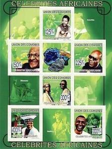 Comoros - African Celebrities - 6 Stamp  Sht 3E-102