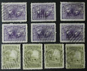 NEWFOUNDLAND #64,65 LOT OF 10 USED