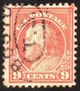 1917, US 9c, Franklin, Used, Sc 509