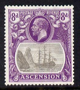 Ascension 1924-33 KG5 Badge 8d grey-black & bright vi...