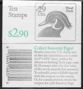 US#BK 173 $0.29 Ducks  Booklet (MNH) CV $6.25