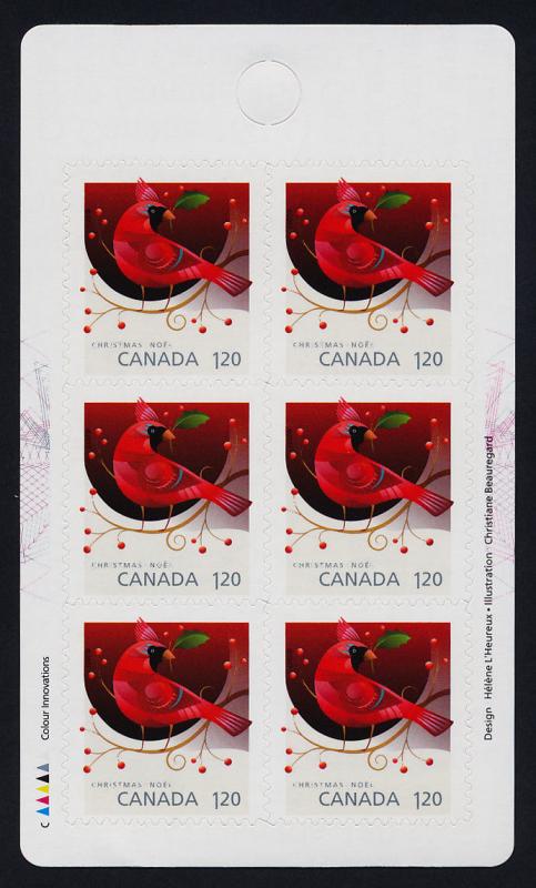 Canada 3048a Booklet MNH Christmas, Cardinal, Bird