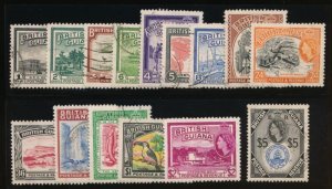 BRITISH GUIANA 253-267 USED QEII BIRDS FISH