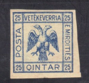 ALBANIA ,MIRDITE REP. 25q 1921 BLUE