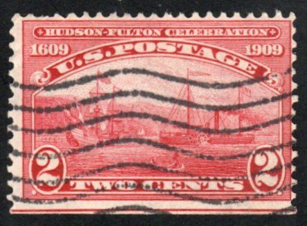 SC# 372 - (2c) - Half Moon & Clermont, carmine, WMK 191, perf 12 - Used Single