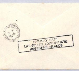 BRITISH ANTARCTIC TERRITORY Cover Registered *FARADAY BASE* 1980 Polar ZT133