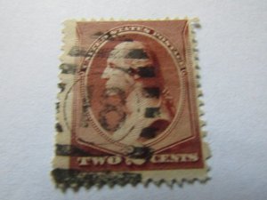 US Stamps, Scott # 210 Red Brown Used, 2c Washington 1883-No thins,