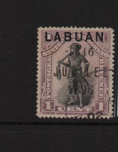 Labuan 1896 SG83 1c black & grey mauve Jubilee CDS used