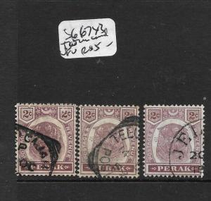 MALAYA PERAK (P0606B)  TIGER 2C   SG 66  X3 DIFF TOWN CANCELS   VFU 