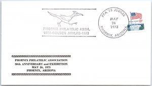 U.S. SPECIAL EVENT CANCELLATION PHOENIX PHILATELIC ASSN GOLDEN JUBILEE 1923-1973