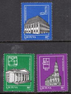 Lithuania   #502-504  MNH  1994   town halls