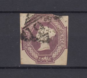 GB QV 1847/54 6d Lilac Embossed SG59 Good Margins Fine Used BP12341