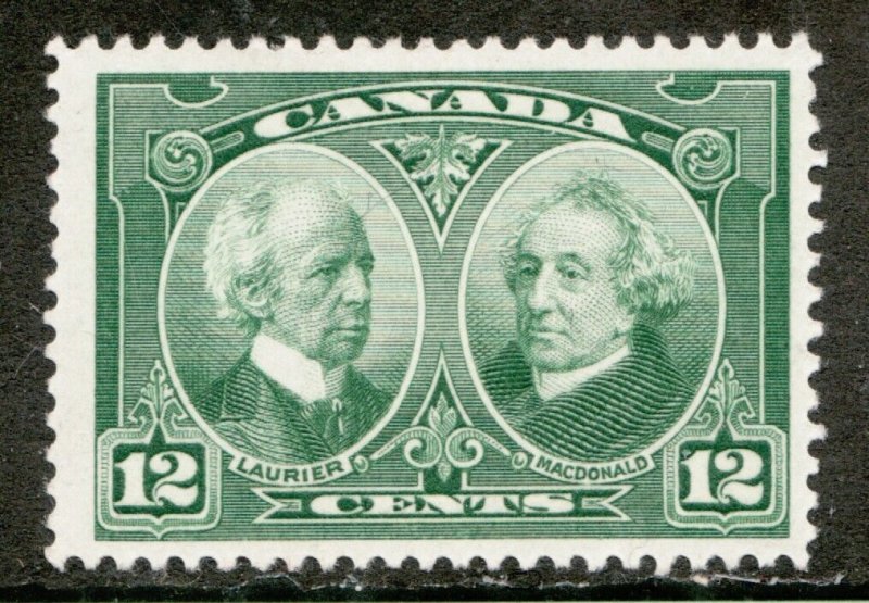 1927 Canada - Sc #147 - 12¢ Laurier & MacDonald Historical Issue - MH f/v Cv $11