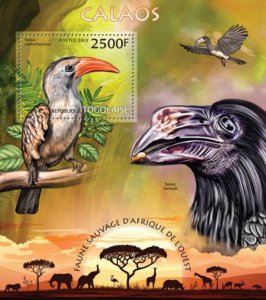 Togo - Hornbills - Souvenir Sheet - 20H-542