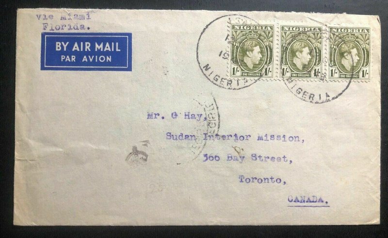 1943 Isanlu Nigeria Airmail Cover To Interior Mission In Toronto Canada