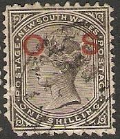  New South Wales 1881 Scott O19c OS overprint used fault 