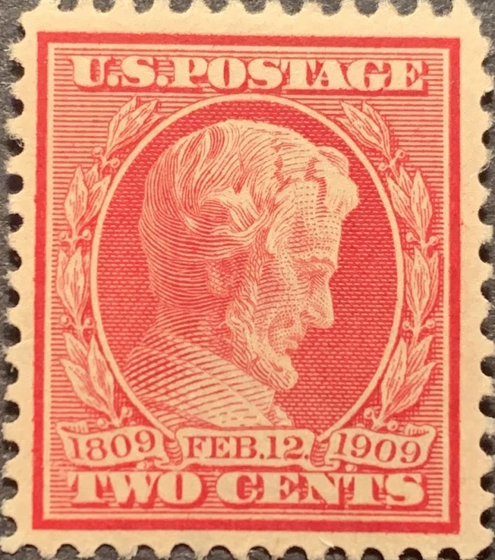 #367 – 1909 2c Lincoln, carmine, perf 12.  MNH, OG.