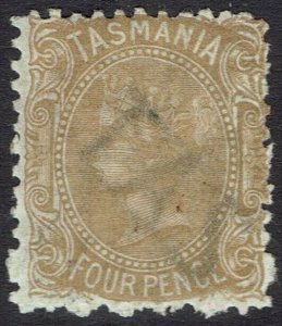 TASMANIA 1871 QV 4D WMK TAS WITH LINES PERF 11.5