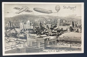 1934 St Gallen Switzerland RPPC Postcard Cover Aviation Exhibition Fair