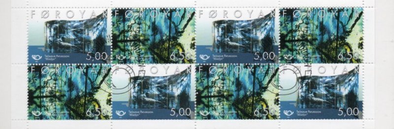 Faroe Islands Sc 417a 2002 Patursson Art stamp booklet pane in booklet used