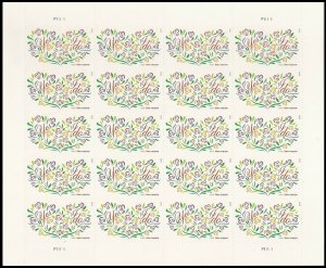 2015 Yes I Do Pane of 20 (2 Oz) - Postage Wedding Stamps Scott 5001