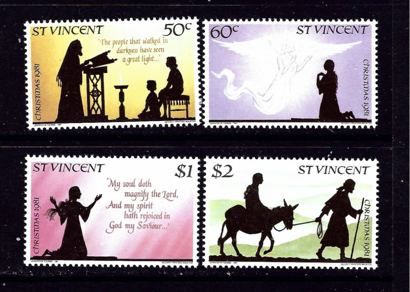 St Vincent 635-38 MNH 1981 Christmas set