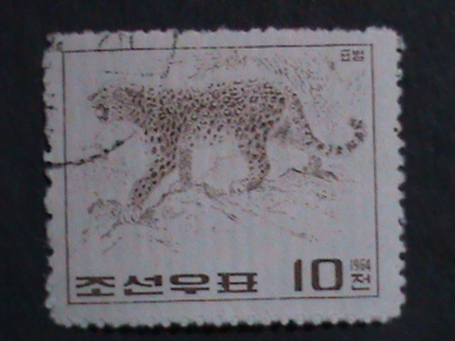 ​KOREA-1964-SC#556 WILD ANIMAL-TIGER-VERY OLD USED -STAMP-VERY FINE