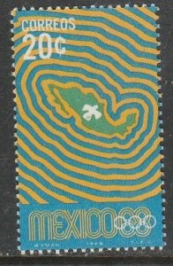 MEXICO 996, 20¢ 1968 Olympics, Mexico City. SINGLE MINT, NH. VF.