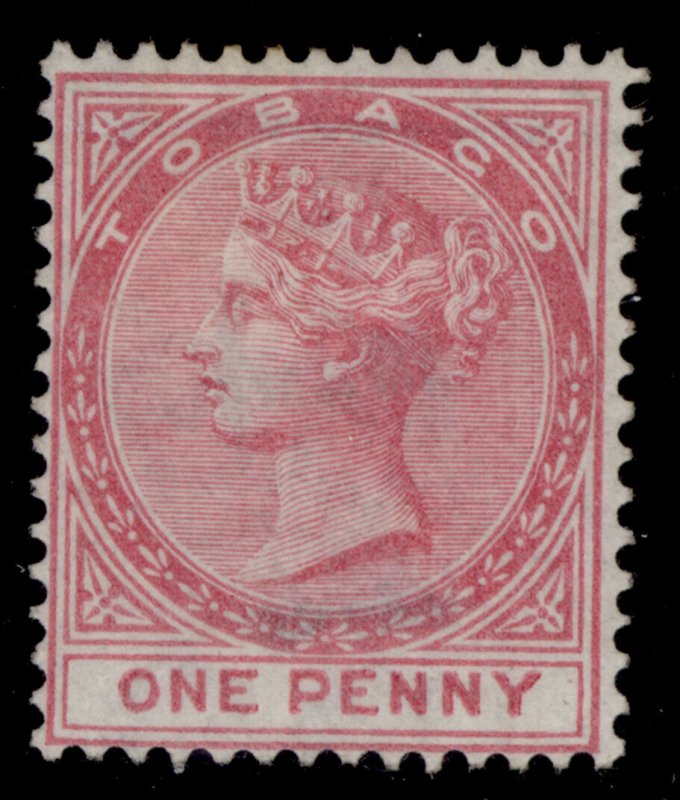 TOBAGO QV SG1, 1d rose, UNUSED. Cat £140.