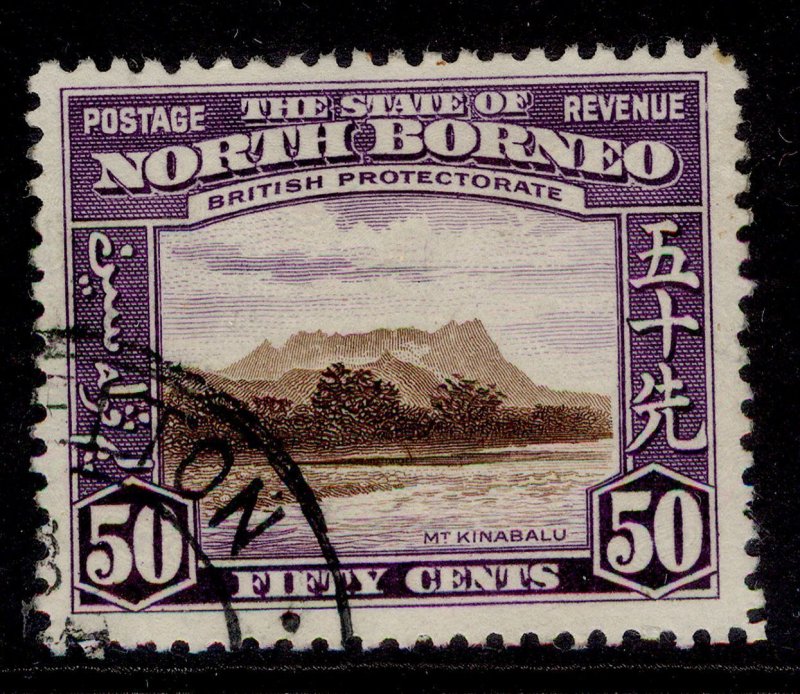 NORTH BORNEO GVI SG314, 50c chocolate & violet, FINE USED. Cat £20.