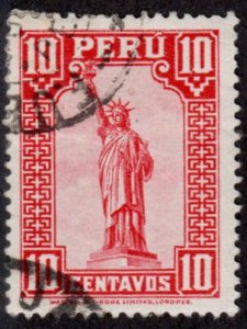 Peru 318 - Used - 10c Statue of Liberty (1934)