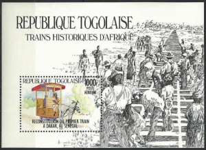 STAMP STATION PERTH Togo #1274 YTBF231 MNH S/S CV$14 First Train to Dakar/Horse