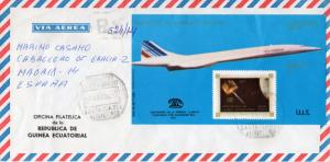 Equatorial Guinea 1976 Concorde/Space SS Type 1 U.I.T. FDC Registered to Spain