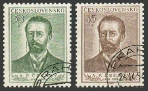 Czechoslovakia 665-666, CTO. Michel 871-872. Anton P.Chekhov, writer, 1954.