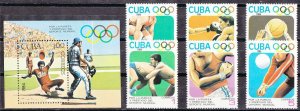 Cuba Sc# 2717-2723  OLYMPIC GAMES LOS ANGELES  Cpl set of 6 + SS  1984  MNH mint