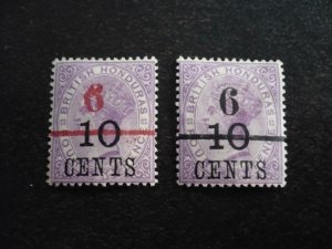 Stamps - British Honduras - Scott# 33-34 - Mint Hinged Part Set of 2 Stamps