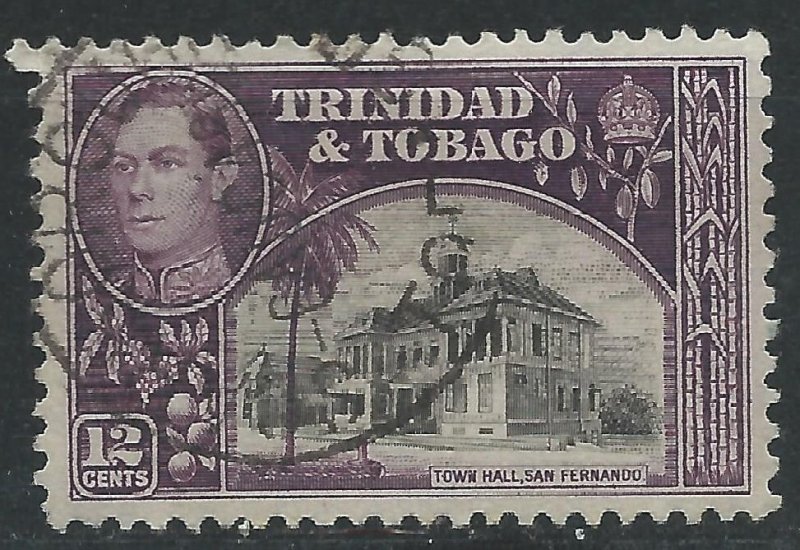 Trinidad & Tobago 1944 - 12c George VI - SG252a used