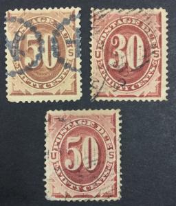 US #J7,J20,J21 USED $410 LOT #7666