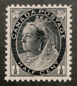1898 Canada Sc#74 - ½¢ black Queen Victoria Numeral  - MNH Cv Est $37 CDN
