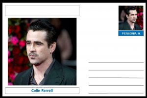 Personalities - souvenir postcard (glossy 6x4) - Colin Farrell 