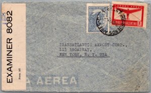 SCHALLSTAMPS ARGENTINA POSTAL HISTORY AIRMAIL CENSORED COVER ADDR USA YR'1940-45