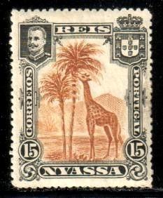 Giraffe, Nyassa stamp SC#29 mint