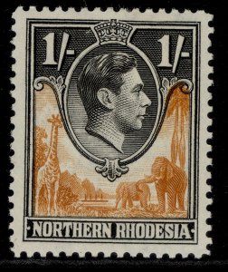 NORTHERN RHODESIA GVI SG40, 1s yellow-brown & black, LH MINT.