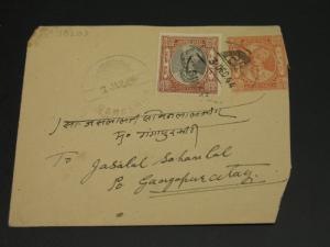 India Jaipur 1944 stationery cover faults *10209