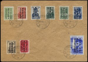 German WWII Occupation, Lithuania #Mi. 1-9 Cat€400+, 1941 2k-80k, set of ni...