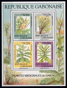 [66527] Gabon 1988 Flora Medicinal Plants Souvenir Sheet MNH