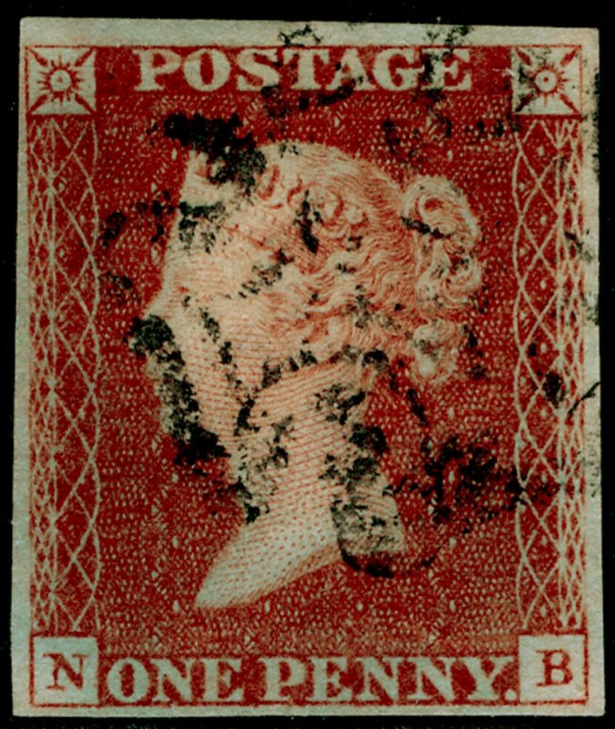 SG8, 1d red-brown PLATE 17, FINE USED. Cat £80. BLACK MX. NB