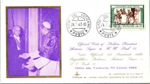 Vatican FDC 1963 - Italian Pres A Segni Visit to HH Paul VI - Kim Covers - F3091