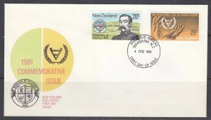 New Zealand Scott 724-5 FDC - Various 1981 Commemoratives