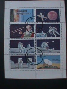 NAGALAND-1972-FIRST MEN ON THE MOON-CTO-SHEET-VF-FANCY CANCEL CTO SHEET